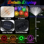 6-Pack Multicolor Solar Path Lights, Outdoor Yard LED