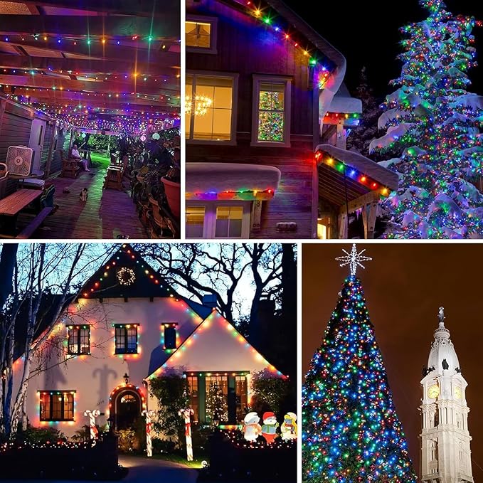 4-Pack Christmas String Lights, 132ft 400 LED Waterproof Twinkle Lights