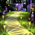 8-Pack Green Solar Path Lights, Outdoor Driveway LED