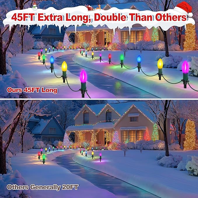 Christmas Pathway String Lights, 45ft C9