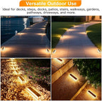 4-Pack Warm White Solar Gutter Lights, Outdoor LED