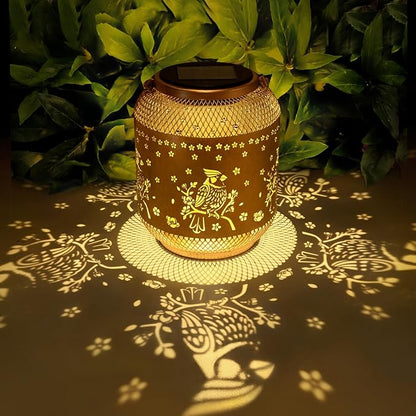 Cardinal Solar Lanterns Outdoor Waterproof, Cardinal Birthday Gifts for Women Mom Men, Metal Hanging Bird Decorative Lanterns for Yard Patio Lawn Garden Decor