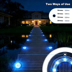 Solar Flat Disk Lights 8-Pack, Waterproof Landscape