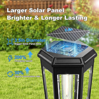 echosari Solar Pathway Lights Outdoor, 8 Pack Solar Powered Garden Lights Waterproof IP65, Auto On/Off, Solar Driveway Landscape Lights for Yard Path Landscape Walkway Lawn（Cool White）