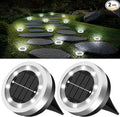 2-Pack Cool White Flat Solar Walkway Lights, Waterproof LED