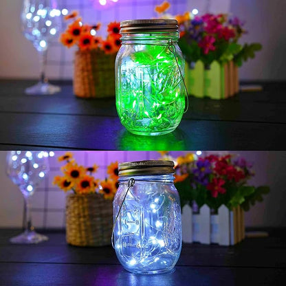 30LED Solar Mason Jar Lights, 8 Pack Jar Lid String Lights (No Jars), Waterproof Fairy Firefly Light for Garden, Patio, Outdoor, Yard, Lawn Decor(8 Colors)