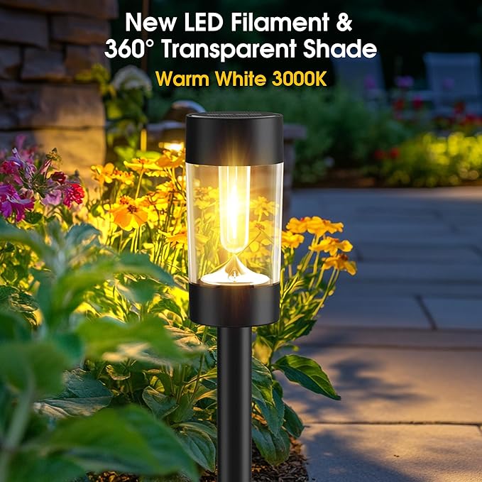 12-Pack Solar Landscape Lights for Driveway