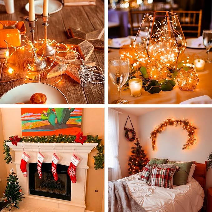 Christmas Yard String Lights 4-Pack, 1ft 50 LED Waterproof
