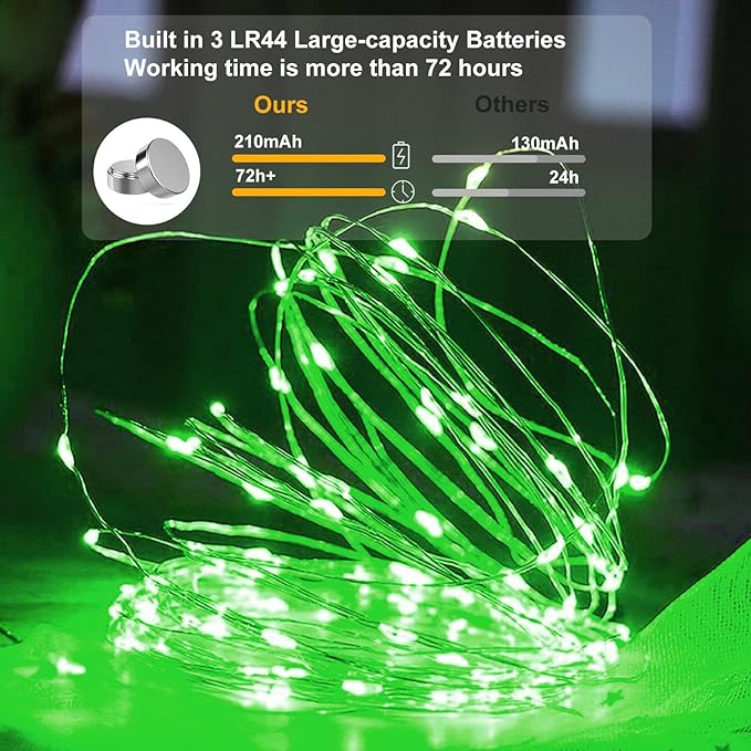 6-Pack Christmas String Lights, 7ft 20 LED Waterproof Twinkle Lights