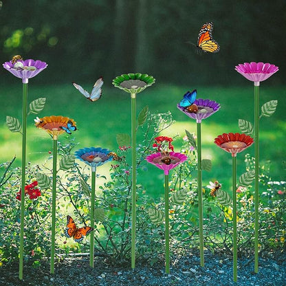 8-Pack Bee Watering Station, Metal Garden Bee Bath