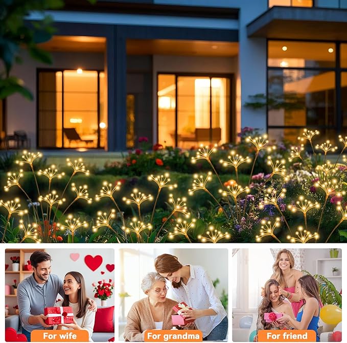 4-Pack Solar Pathway Lights, Waterproof LED Garden Lights
