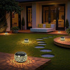 2-Pack Decorative Courtyard Solar Lanterns for Porch, Waterproof LED