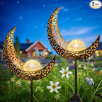 2-Pack Bronze Solar Path Lights, Outdoor Driveway LED