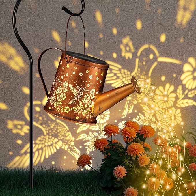 Metal Hummingbird Solar Lanterns for Garden, Waterproof LED