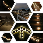 Solar Deck Lights 4-Pack, Waterproof LED