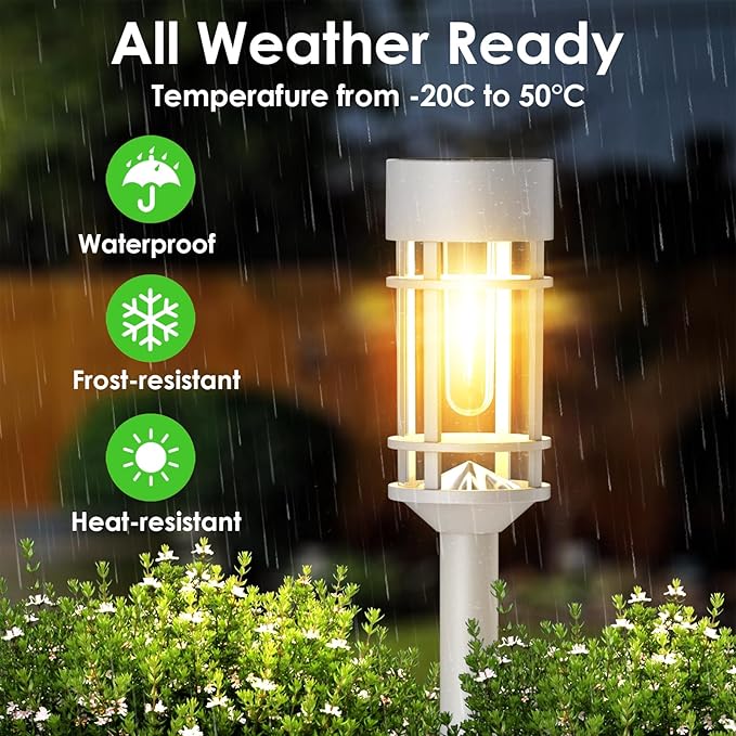 Solar Pathway Lights 8-Pack, Garden LED