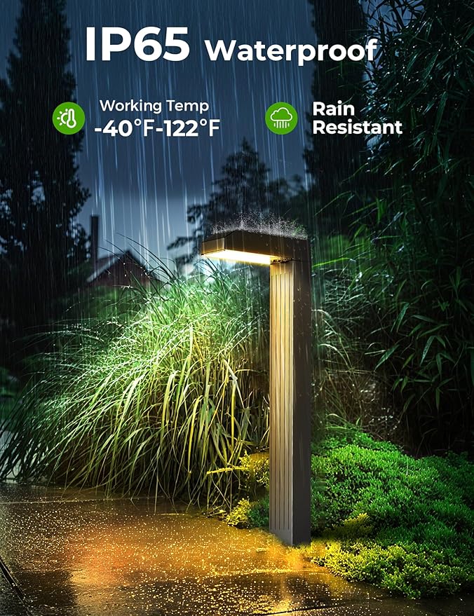 Solar Pathway Lights Outdoor 8 Pack, 3 Color in 1 Bright Landscape Lighting with Cool/Warm/Daylight White Modes, Auto On/Off, IP65 Waterproof for Yard Garden Patio Walkway Sidewalk Lawn Decor