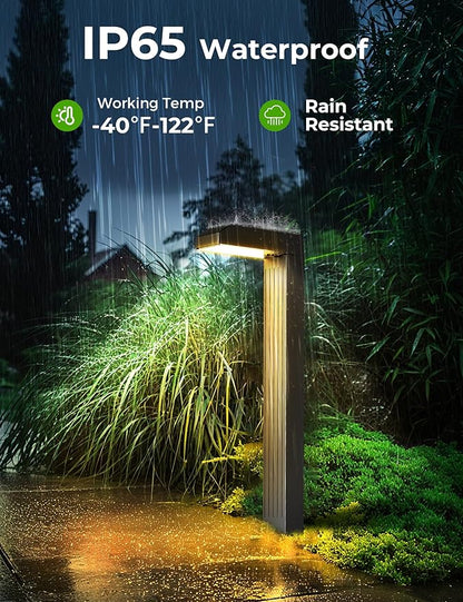 Solar Pathway Lights Outdoor 4 Pack, 3 Color in 1 Bright Landscape Lighting with Cool/Warm/Daylight White Modes, Auto On/Off, IP65 Waterproof for Yard Garden Patio Walkway Sidewalk Lawn Decor