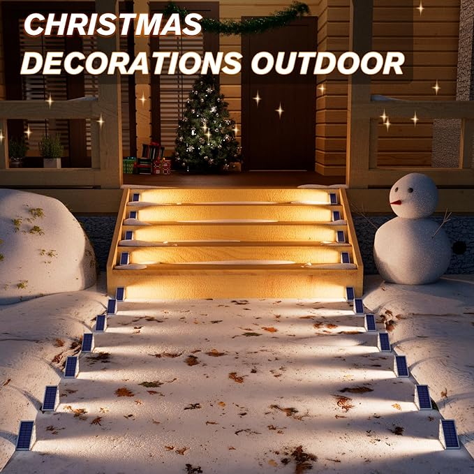 8-Pack Solar Wall Lights, Warm White LED