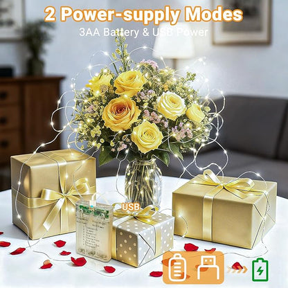 4-Pack Christmas String Lights, 33ft 100 LED Waterproof Twinkle Lights