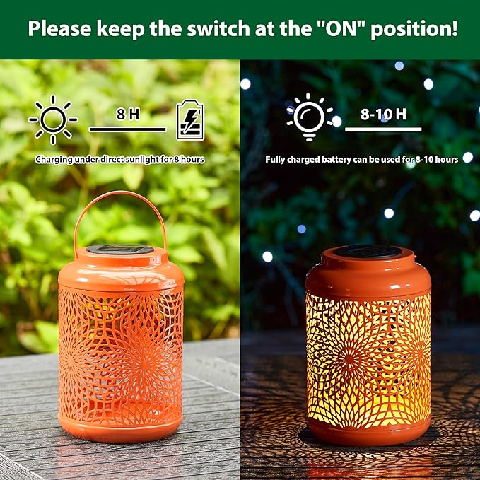 Charming Courtyard Solar Lanterns for Porch, Waterproof LED