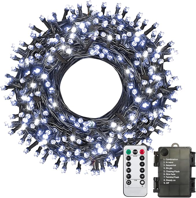 Christmas String Lights, 33ft 100 LED Waterproof Twinkle Lights