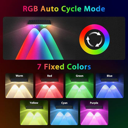 Solar Fence Lights Outdoor, 16-Pack 120LM Fence Lights Solar Powered, IP67 Waterproof Dusk to Dawn Auto On/Off 12+ Hours for Outside/Backyard/Wall/Step/Patio/Deck/Pool (Warm White & RGB 7 Colors)