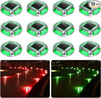 12-Pack Solar Dock Lights, Red Waterproof LED