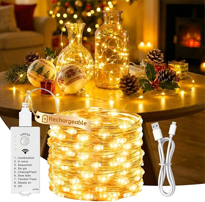 Christmas Yard String Lights, 16ft 50 LED Waterproof