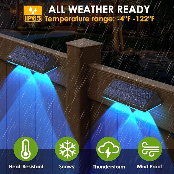 Modern Solar Stair Lights 8-Pack, LED