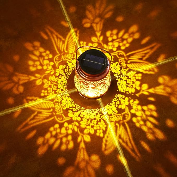 Homemory Solar Lanterns Outdoor Waterproof Hummingbird Lights Garden Decor, Birthday Gifts for Women Mom Grandma, LED Hanging Solar Lights for Yard, Patio, Backyard, Porch, Lawn