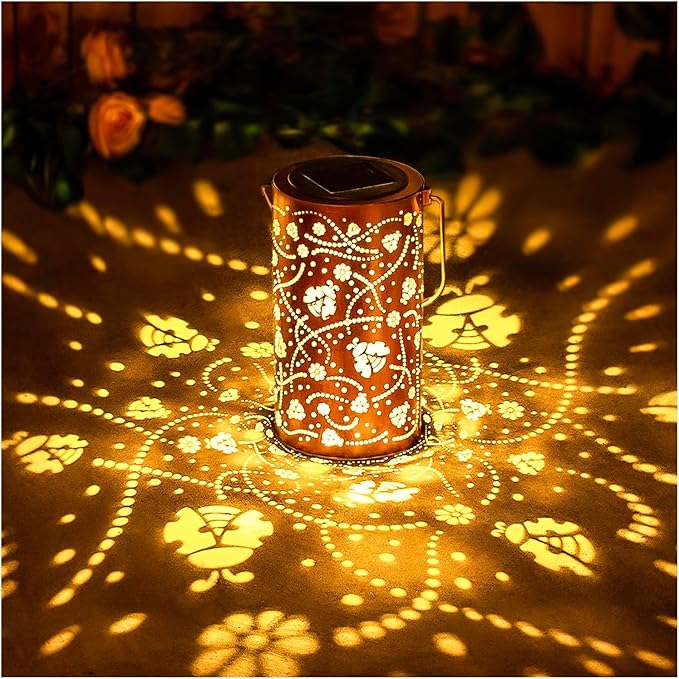 Ladybug Solar Patio Lanterns, Decorative Waterproof LED