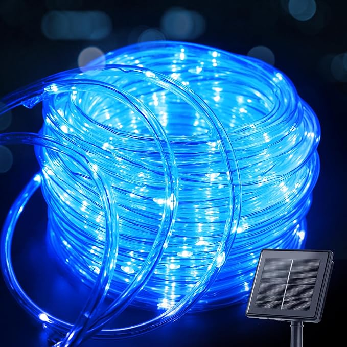 Waterproof Solar Rope Lights 39ft, Backyard LED String