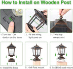 2-Pack Solar Post Cap Lights for Patio, LED