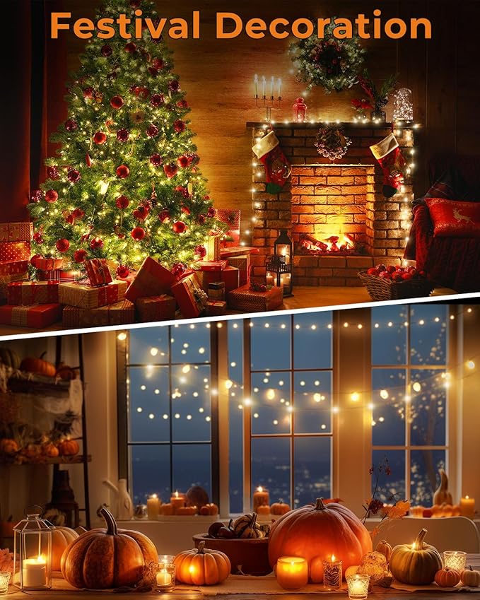 8ft RGB String Lights for Patio, Waterproof LED