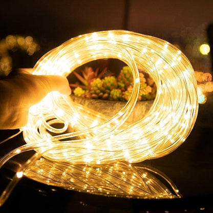 Solar Rope String Lights Outdoor 72Ft 200 Led Waterproof Solar Powered Fairy Lights with 8 Lighting Modes, Copper Wire PVC Tube Lights for Garden Wedding Christmas Party DIY Decor(Warm White, 1 Pack)