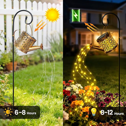 1 Pack Solar Watering Can Lantern, Hanging Light Outdoor Waterproof, Hanging Lantern Decorative, Garden Decoration Gift for Women Mom