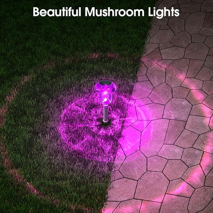Solar Outdoor Lights, 16 Pack Waterproof Solar Mushroom Lights for Garden Yard Pathway Path Walkway Driveway Lawn Landscape Outside Decor, Yellow Green Purple Red