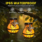2-Pack Hummingbird Solar Lanterns, Waterproof LED Outdoor Lights