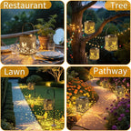 2-Pack Elegant Hummingbird Solar Lanterns for Garden, Waterproof LED