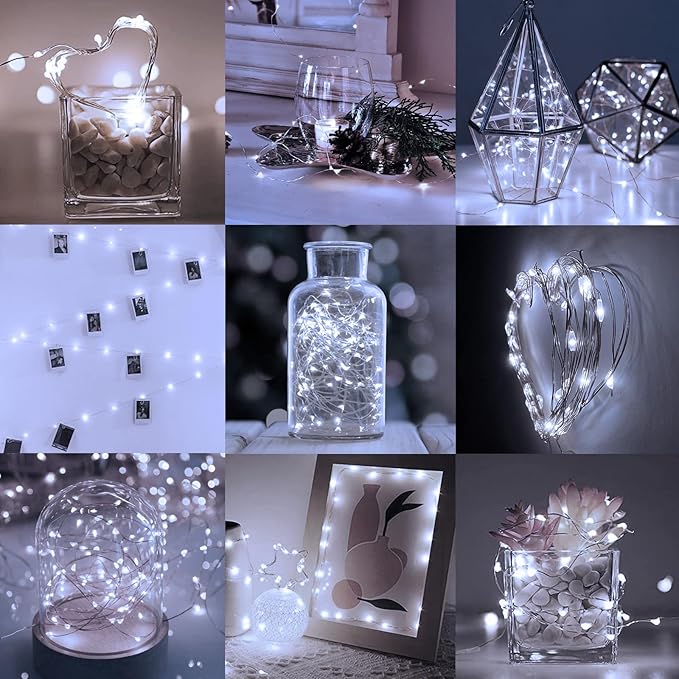 12-Pack 7ft Christmas LED String Lights, Waterproof Timer Lights