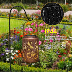 Dragonfly Solar Hanging Lanterns 2-Pack, Elegant Patio Decor