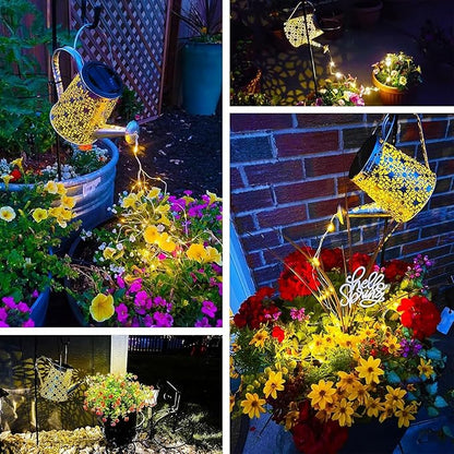 Solar Watering Can Lights, Large Retro Metal Hanging Solar Lights Outdoor Waterproof, Birthday Gifts for Women Mom Grandma Garden Decor Yard Light LED Decoration Outside for Porch Lawn Patio