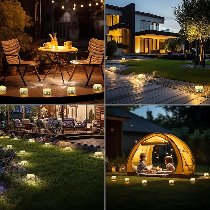3-Pack Solar Path Lights, Outdoor Walkway LED