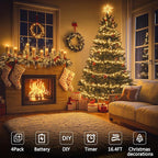 4-Pack Christmas String Lights, 4ft 50 LED Waterproof Twinkle Lights