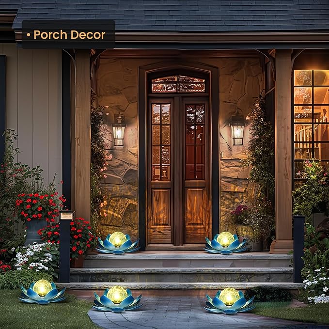 Blue Solar Pathway Lights, Driveway LED