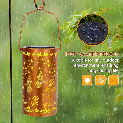 FLAGWIX Sympathy Gifts for Loss of Loved One - Memorial Solar Lanterns Outdoor Waterproof Decor - Hummingbird Gifts for Women, Bereavement Memorial Gift for Mom Grandma, Decorative Lantern for Garden