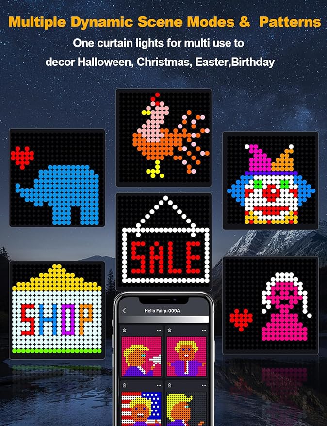 RGB Patio String Lights, 6ft Weatherproof LED