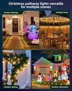 C9 Christmas Lights Outdoor, 102.8ft 80 Bulb Pathway Lights with Stakes, Warm White