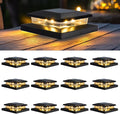 Warm White Solar Fence Post Caps 12-Pack, Fence LED